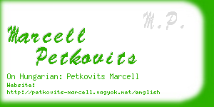 marcell petkovits business card